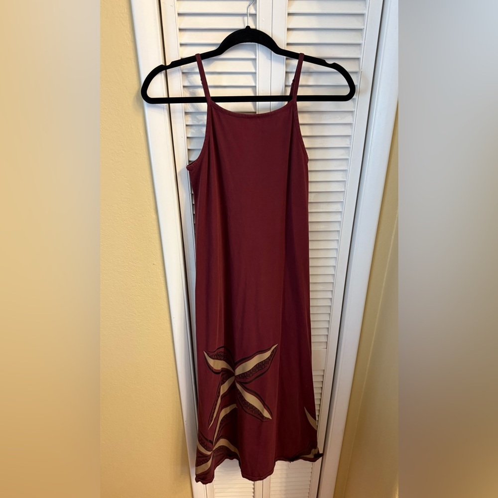 Tanoa Burgundy Sleeveless Maxi Dress